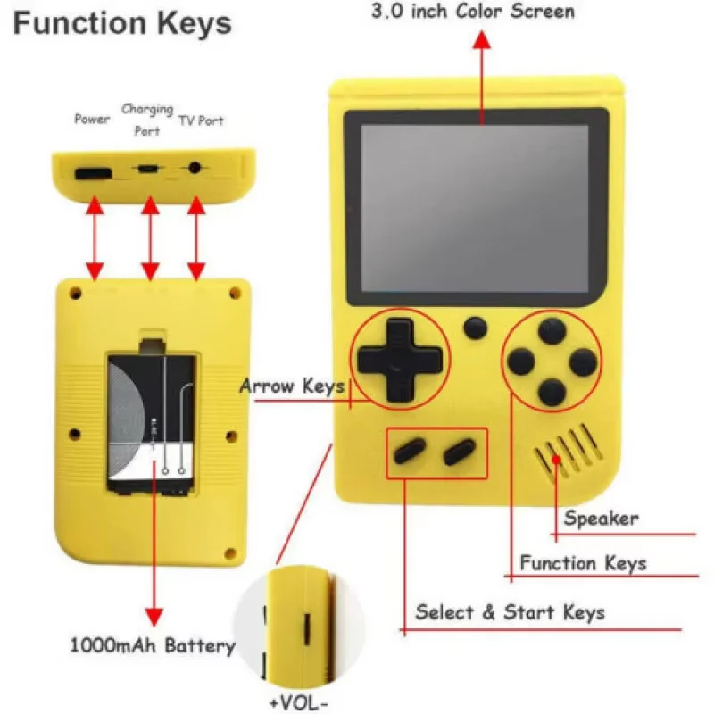 portable Built-in 500+ Classic arcade retro games Console for Gameboy Output Emulator TV 5 inch Video Game Handheld Game Player thumbnail 2