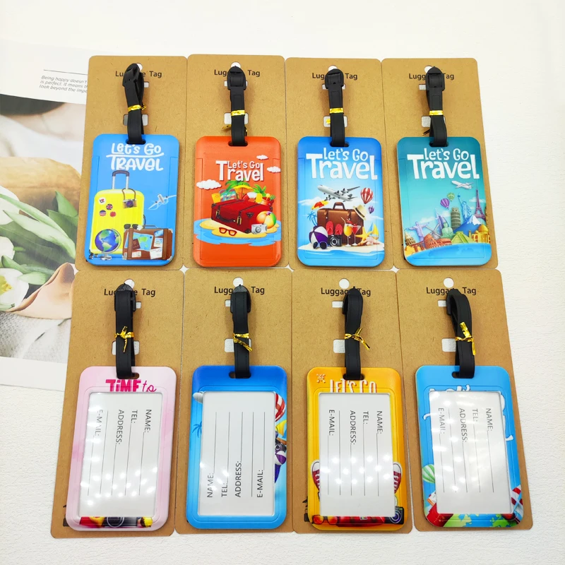 Let's Travel Luggage Label Men Travel Luggage Tag Boys Suitcase ID Address Holder Baggage Boarding Portable Suitcase Ticket thumbnail 2