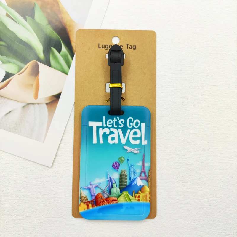 Let's Travel Luggage Label Men Travel Luggage Tag Boys Suitcase ID Address Holder Baggage Boarding Portable Suitcase Ticket thumbnail 5