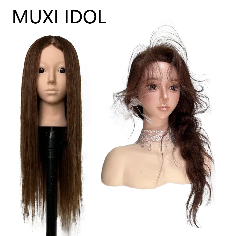 Manikin Head for Braiding Practice with 95% Human Hair | Mannequin Head for Styling, Hairdresser Training & Long Hair Doll Model