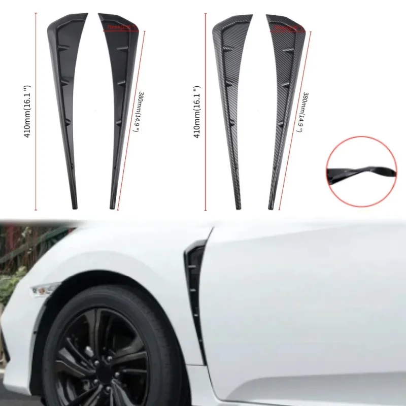 2 Pcs Universal Car Fender Side Vents ABS Spoiler Fender Decorative Stickers Car Side Fender Vent Air Wing Cover Car Accessories