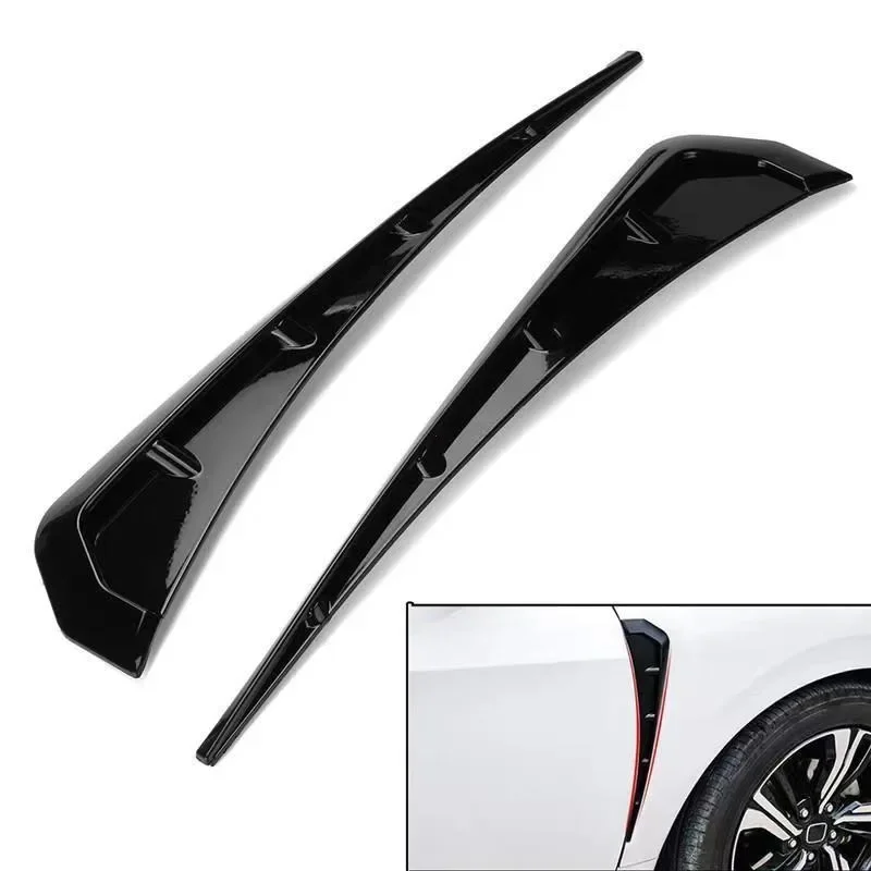 2 Pcs Universal Car Fender Side Vents ABS Spoiler Fender Decorative Stickers Car Side Fender Vent Air Wing Cover Car Accessories thumbnail 2