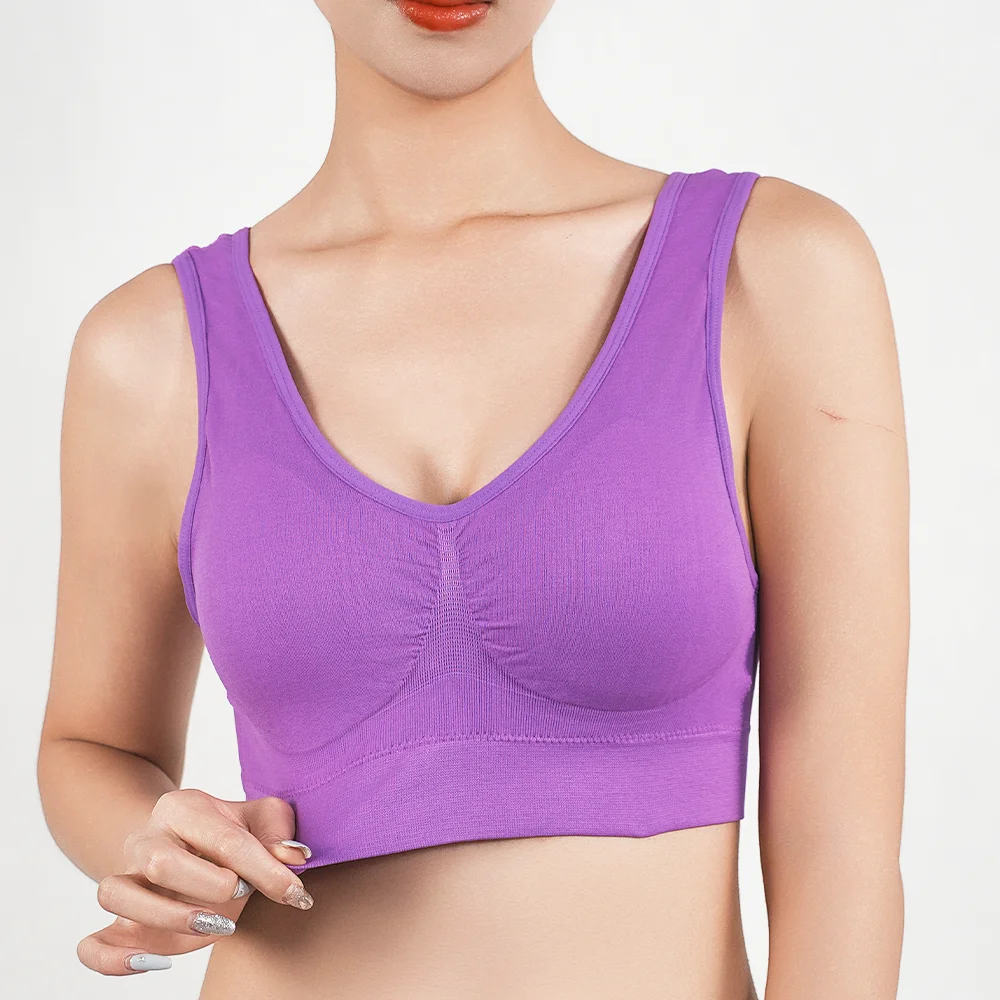 Womens Push Up Bras Running Gym Seamless Breathable Vest Top Removable Padded  Anti-sagging Uppe High Elasticity Sport Brassiere thumbnail 6