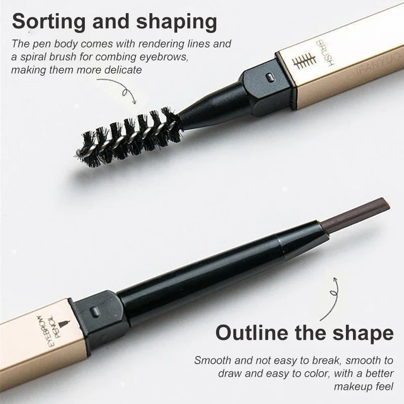 5 Color Waterproof Matte Eyebrow Pen Makeup Double Head Long Lasting Brown Non-Smudged Eye Brow Pencil Tint with Brush Cosmetics thumbnail 4