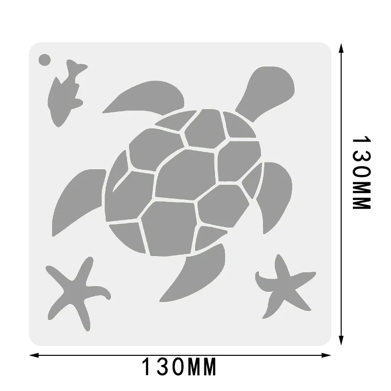 3/6/8/12pcs Sea Mermaid Spray Painting Stencil DIY Paper Template Kids Drawing Ruler Scrapbooking Cookie Stencil  Coffee Tools thumbnail 5