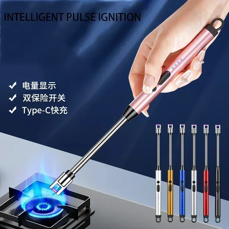 360° Electric Arc BBQ Lighter USB Windproof Flameless Plasma Ignition Long Kitchen Lighters Gas Lighter for Candle Gas Stove thumbnail 3