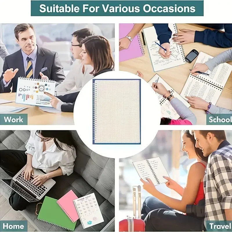 Grid Notepad A5 Spiral Notebooks Sketch Book Draft Agenda Drawing Notebook Writing Pads Office School Supplies thumbnail 4