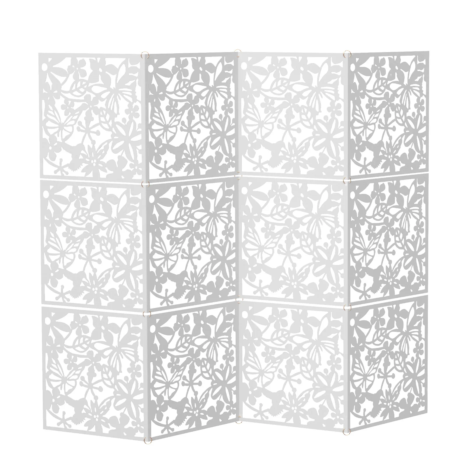 12pcs Hanging Room Divider, 40X40cm PVC Screen Panel With Butterfly Flower Bird Hollow Flowers Hanging Screen Room Divider thumbnail 5