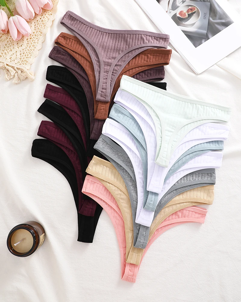 15Pcs Cotton Panties G-String Women Panties Sexy Underwear Female Lingerie Thong Briefs for Woman Solid Color Intimate Pantys thumbnail 2