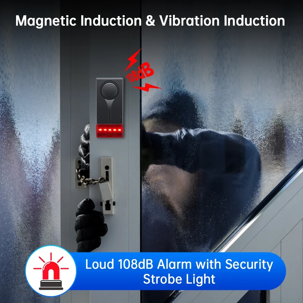 Extractme Car Anti-Theft Vibration Sound & Light Alarm 108dB Wireless Remote Door Window Vehicle Security Interior Alarm System thumbnail 6