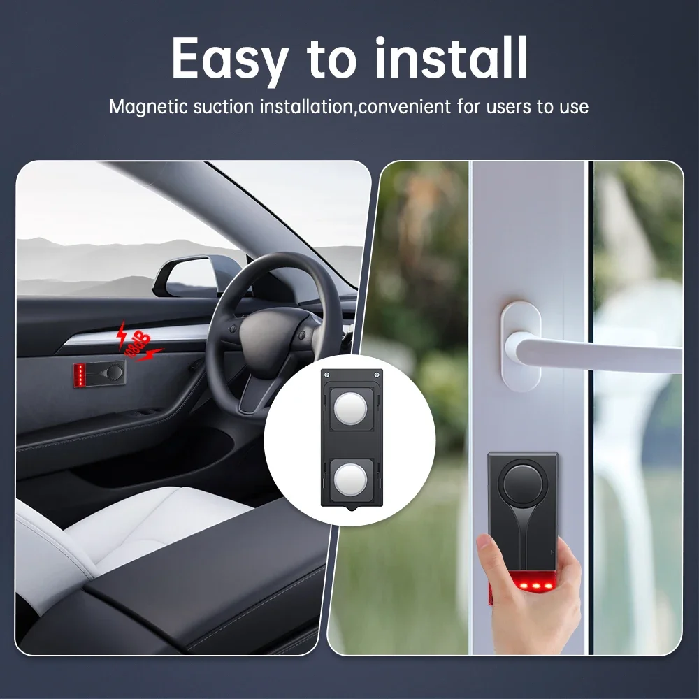 Extractme Car Anti-Theft Vibration Sound & Light Alarm 108dB Wireless Remote Door Window Vehicle Security Interior Alarm System thumbnail 3