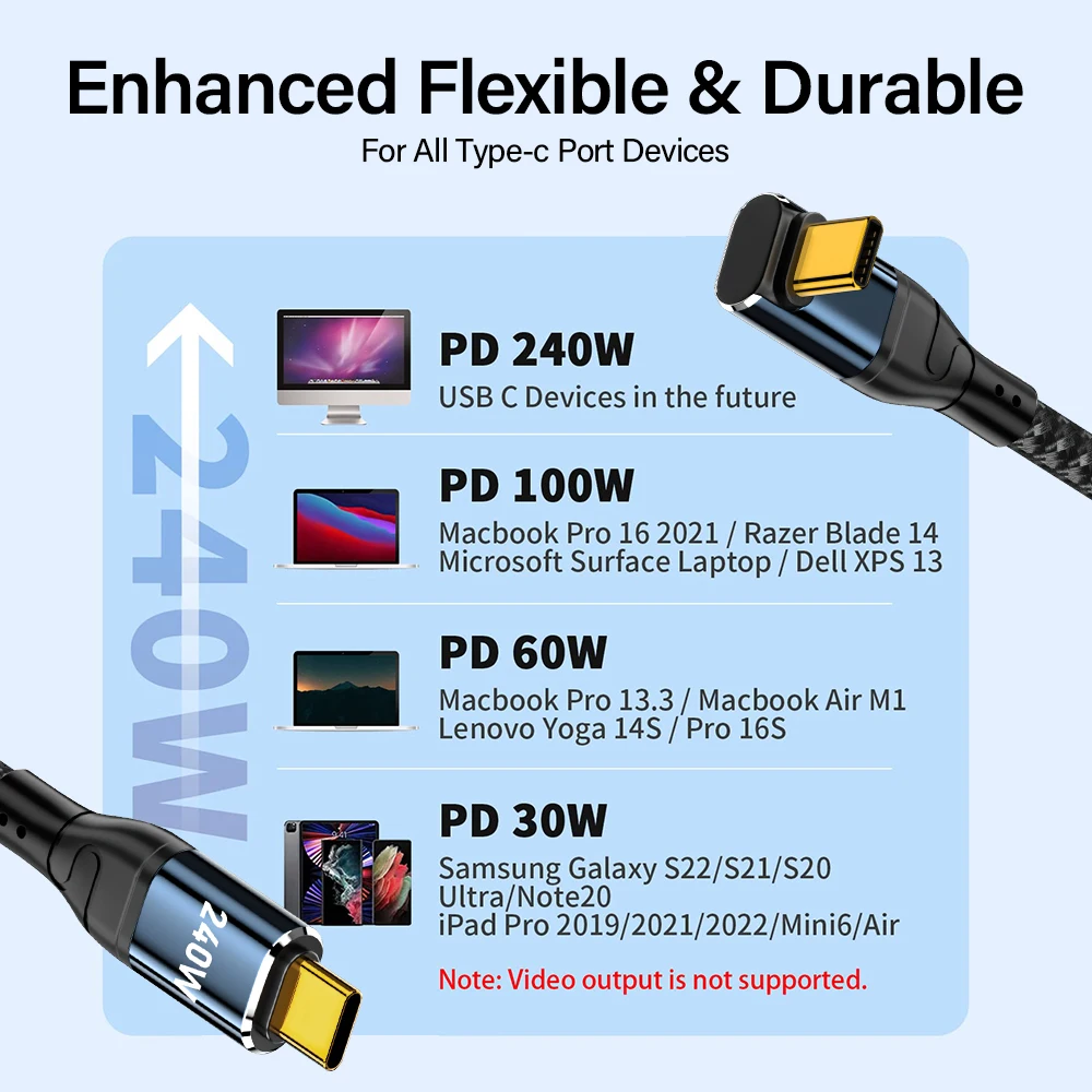 240W USB Type C Cable Super fast charge for iPhone 16 15 Pro Max Macbook Samsung S23 Xiaomi PD3.1 Data Charger Wire USBC 2m 3m thumbnail 5