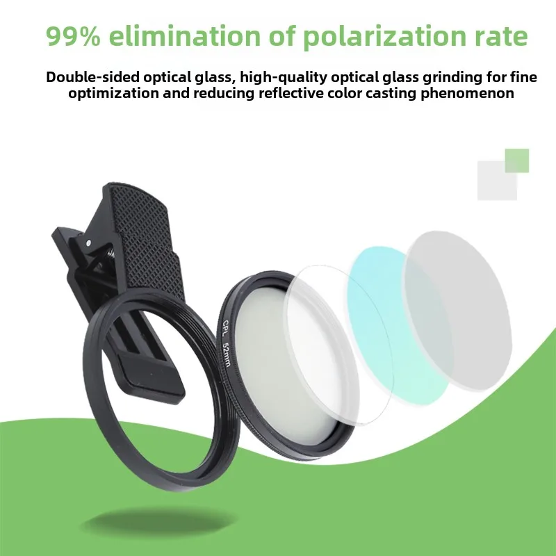 Tattoo Supplies 52mm Cpl Polarize Filter Compatible For Cellphone Lens Photo Remove Reflective  For LED Tattoo Photography Light thumbnail 3