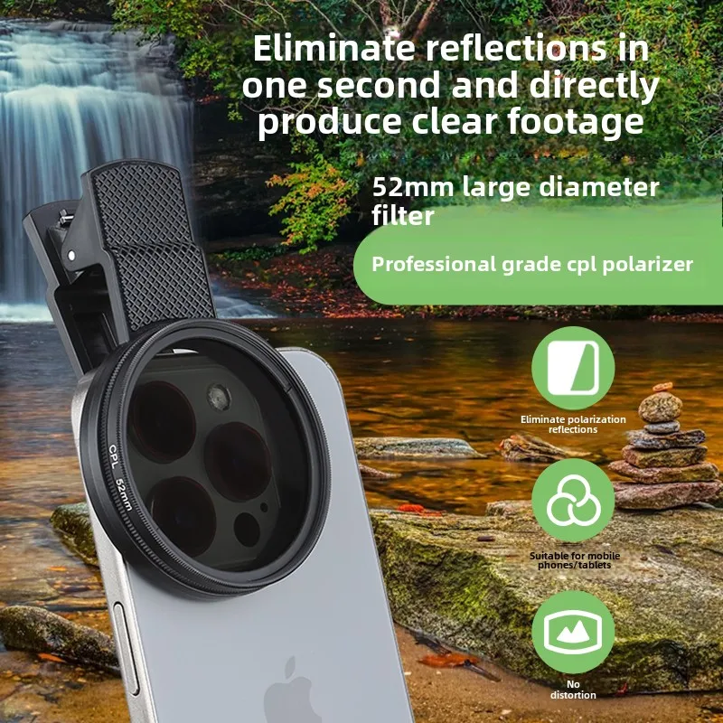 Tattoo Supplies 52mm Cpl Polarize Filter Compatible For Cellphone Lens Photo Remove Reflective  For LED Tattoo Photography Light