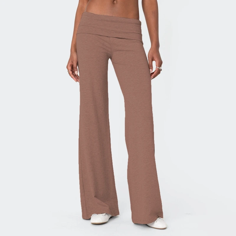 Casual Wide Leg Sweatpants for Women Fold Over Low Rise Flare Yoga Lounge Pants Back to School Clothes for Teen Girls Outfits thumbnail 5