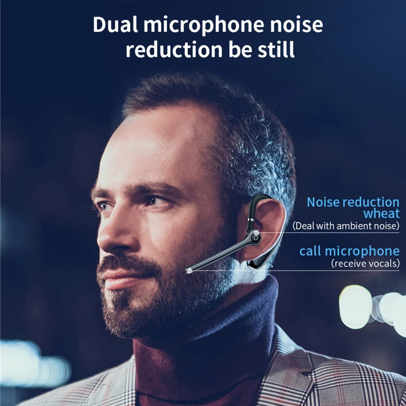 Wireless Bluetooth Headphones With Microphone Earphones Handsfree Noise Canceling Headset For Talking Business Driving Audifonos thumbnail 6