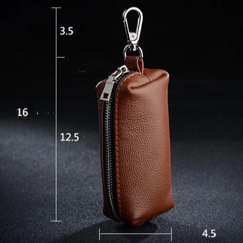 New Genuine Leather Keychain Men Women Key Holder Organizer Pouch Cow Split Car Long Key Bag Housekeeper Key Case Wallet thumbnail 6