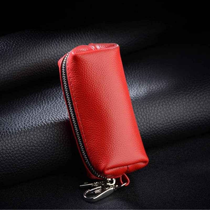 New Genuine Leather Keychain Men Women Key Holder Organizer Pouch Cow Split Car Long Key Bag Housekeeper Key Case Wallet thumbnail 4