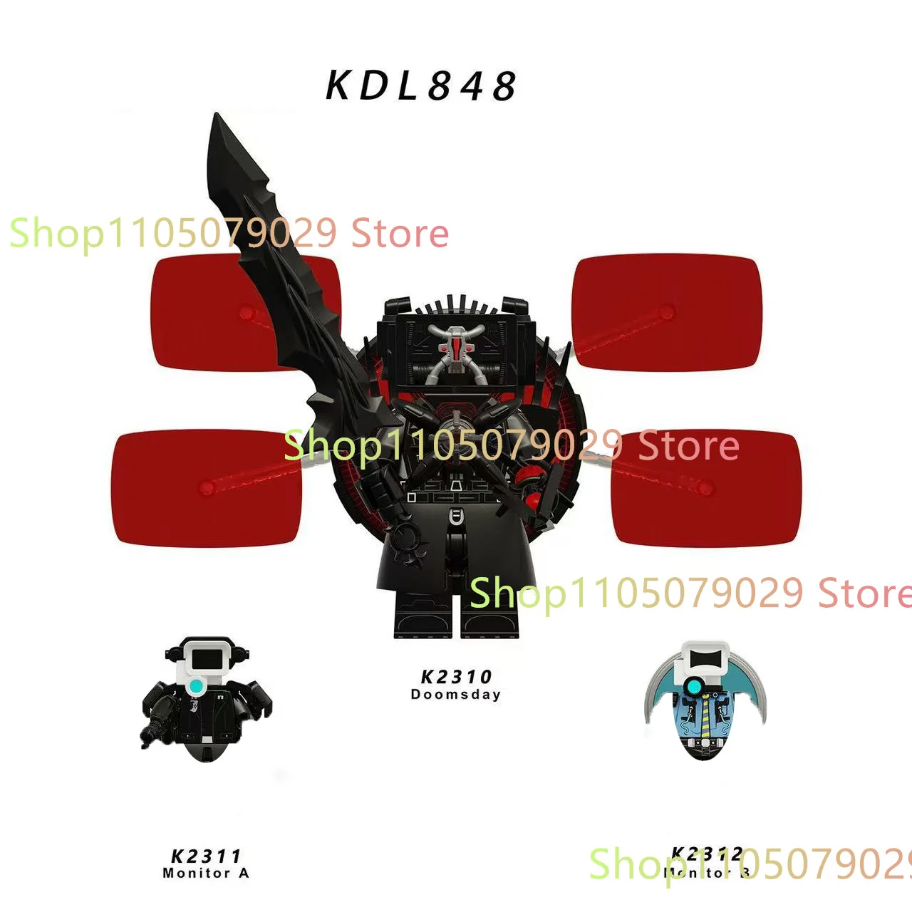 New KDL SWAT Skibidi Toilet Man Figures Anime Block Toys TvMan Titan Cameraman Speakerman Bricks Model Toy Birthday Gift thumbnail 4