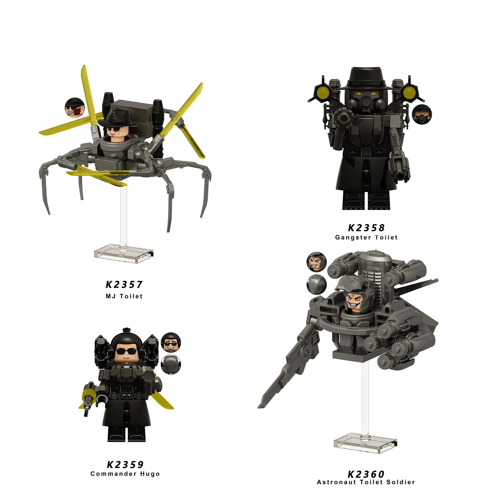New KDL SWAT Skibidi Toilet Man Figures Anime Block Toys TvMan Titan Cameraman Speakerman Bricks Model Toy Birthday Gift thumbnail 2