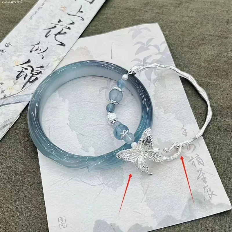 Retro Tassel Bells Bangle for Women Chinese Style Fox Bracelet Crystal Glass Beaded Chain Bracelet Jewelry Gifts Bracelets thumbnail 6