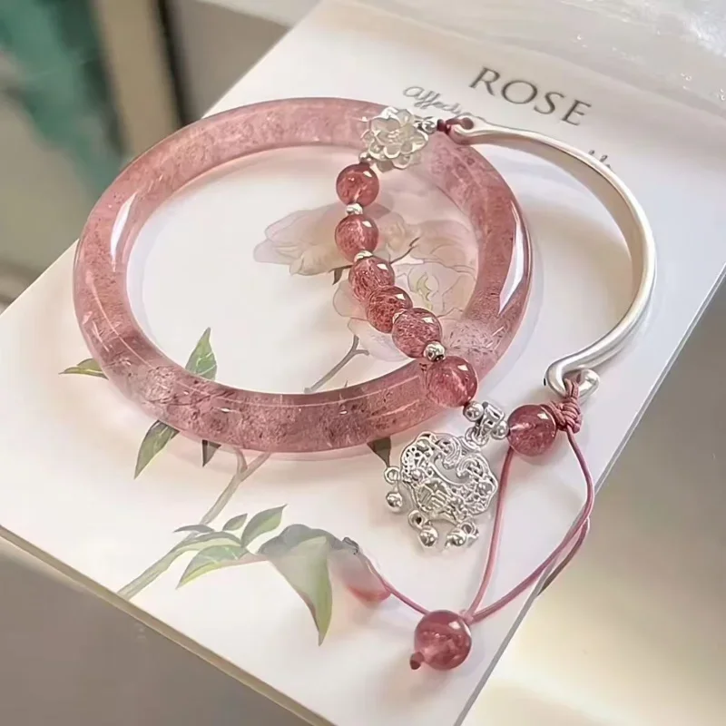 Retro Tassel Bells Bangle for Women Chinese Style Fox Bracelet Crystal Glass Beaded Chain Bracelet Jewelry Gifts Bracelets thumbnail 3