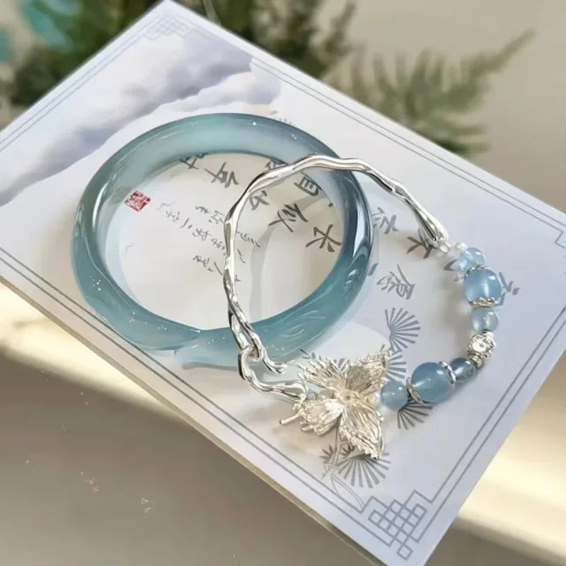 Retro Tassel Bells Bangle for Women Chinese Style Fox Bracelet Crystal Glass Beaded Chain Bracelet Jewelry Gifts Bracelets thumbnail 4