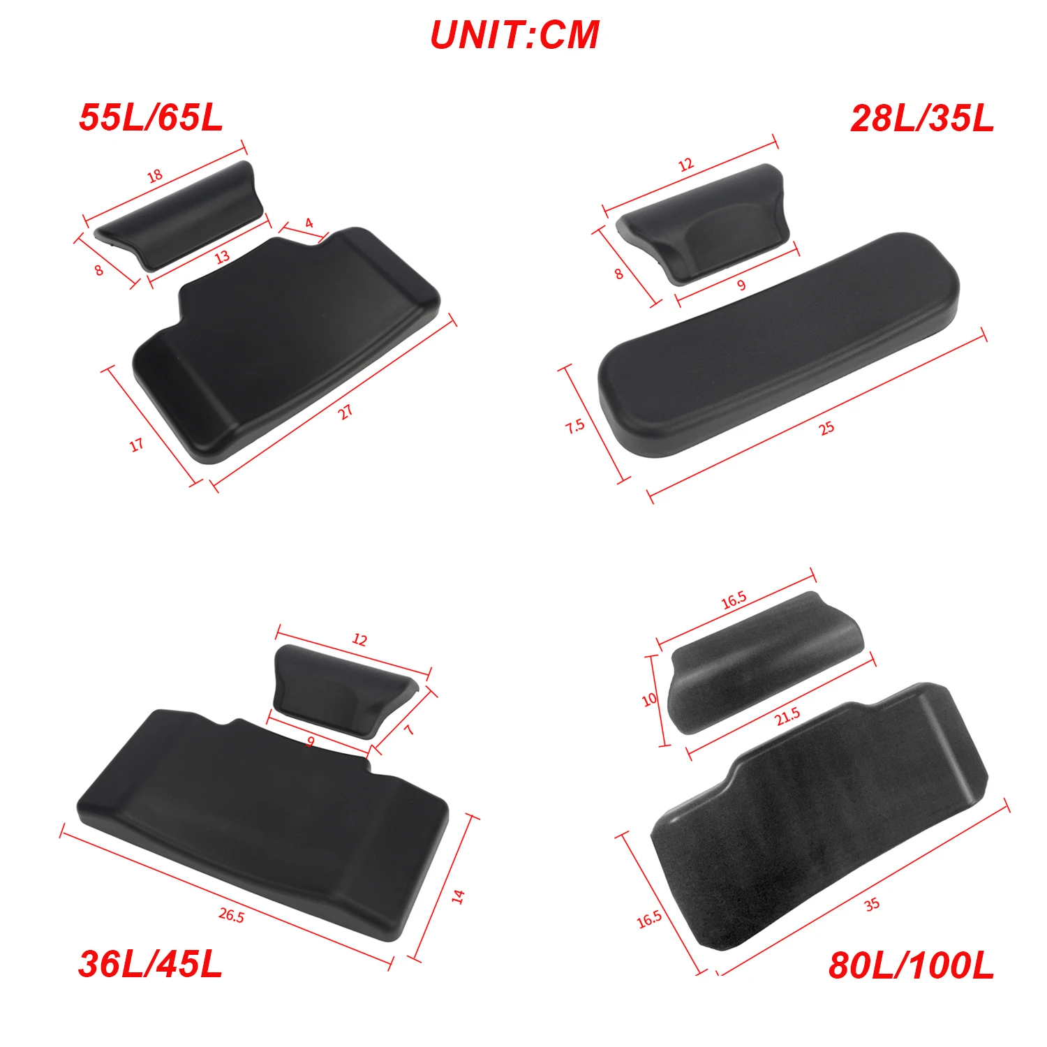 Motorcycle Top Case Backrest Back Pad 25L 32L 45L 55L 65L 80L 100L Tail Box Rear Trunk Luggage Case Cushion Passenger Backrest thumbnail 2