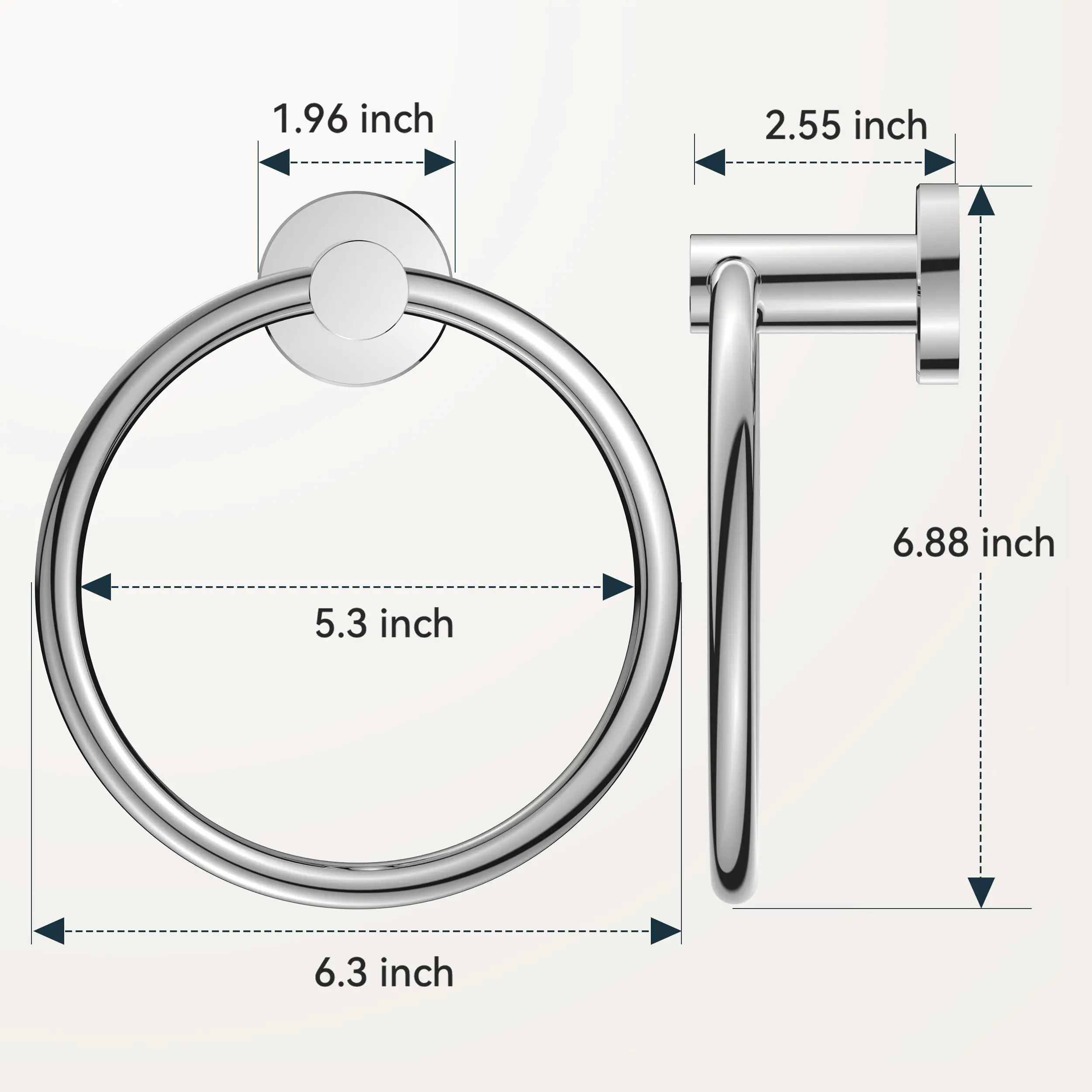 Bathroom Towel Ring Hook Hardware Accessories Storage Holder 304 Stainless Steel Hand Towel Holder Modern Round Towel Hanger thumbnail 4