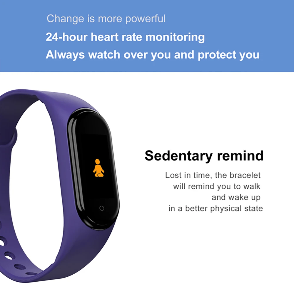 Smart Watch Wristband IP65 Waterproof Watch Blood Pressure Heart Rate Monitor Fitness Tracker Smart Bracelet thumbnail 3