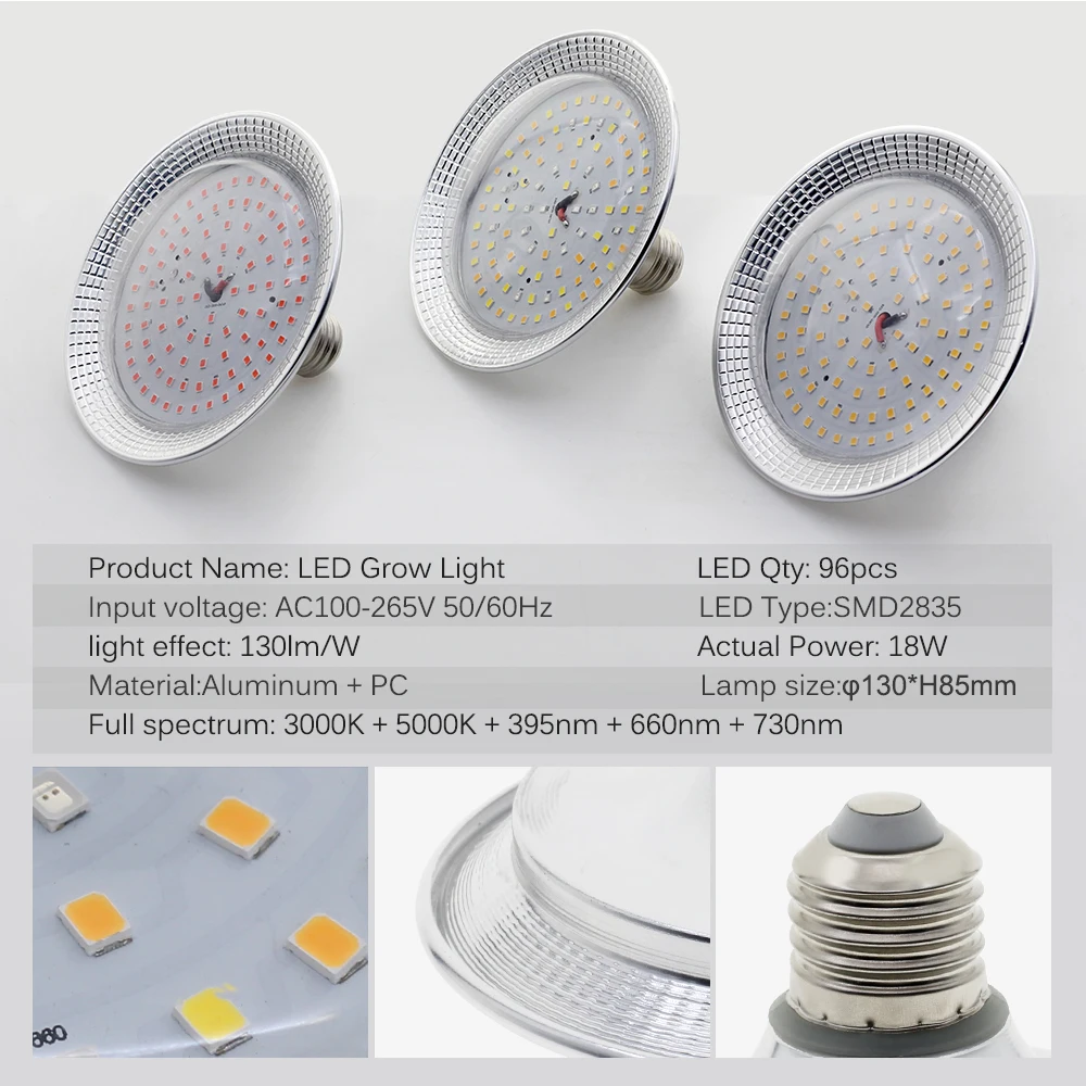 AC100-265V LED Grow Light E27 Phytolamp for Plants Full Spectrum Grow Light Bulb Indoor Plant Lighting Hydroponic Growth Lights thumbnail 4