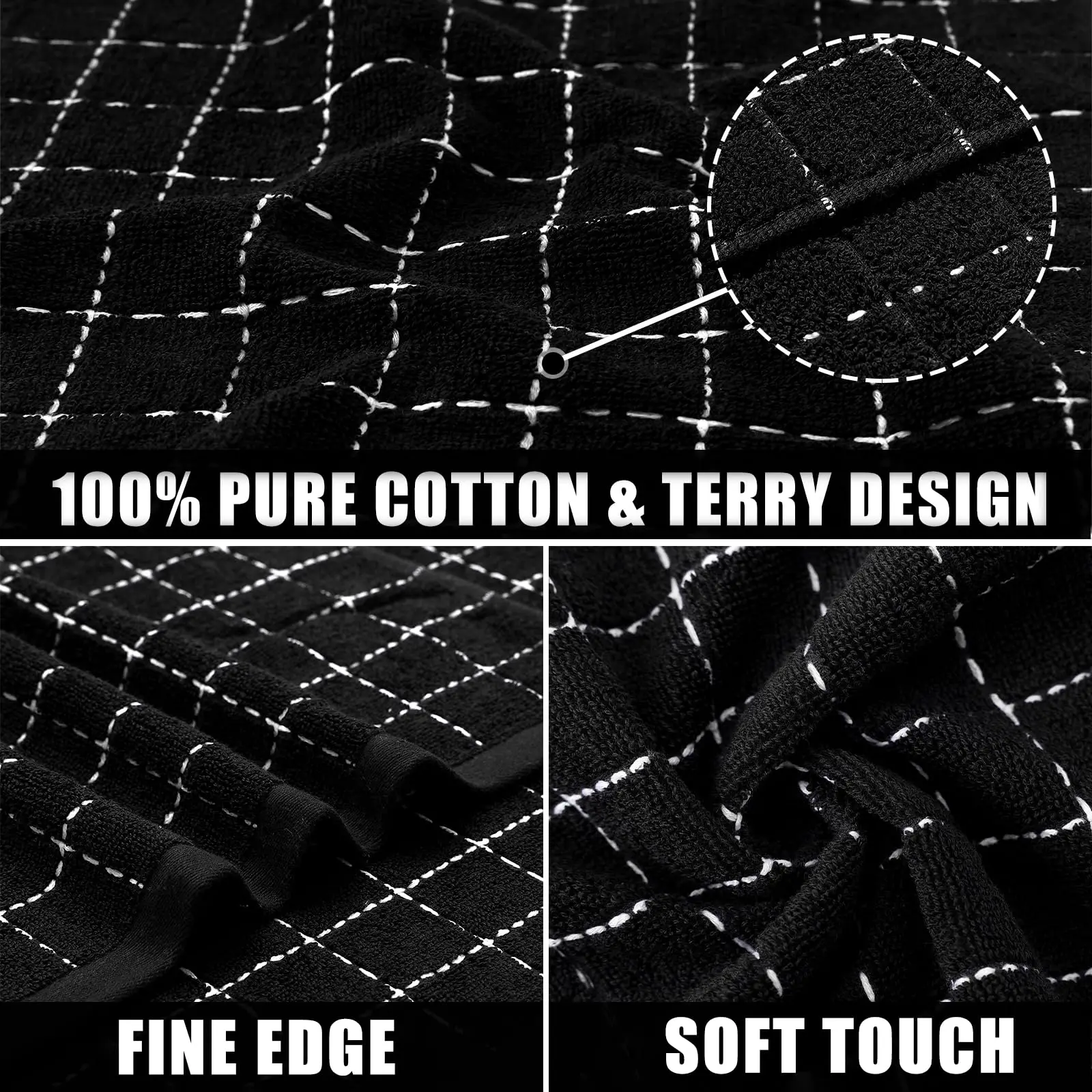 Homaxy 2/4Pcs Cotton Dish Towels Dishcloth Ultra Soft And Absorbent Kitchen Towels Household Cleaning Tools Kitchen Wash Cloth thumbnail 2