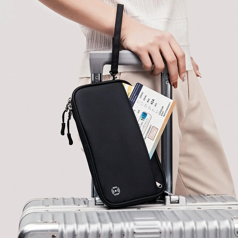 Travel Wallet Passport Card Holder Crossbody Shoulder Organizer Bag Tickets Passport Bank Card RFID Protection Cover Hanging Bag thumbnail 2