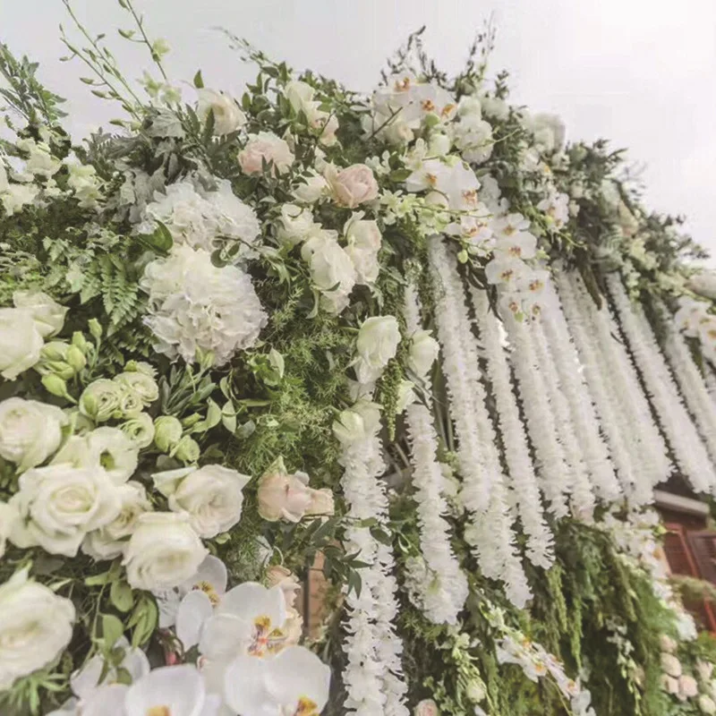 10pcs Silk Wisteria Garland 1M Artificial Orchid Flower Rattan String Vine For Party Wedding Arch Garden Home Hanging Wall Decor thumbnail 4
