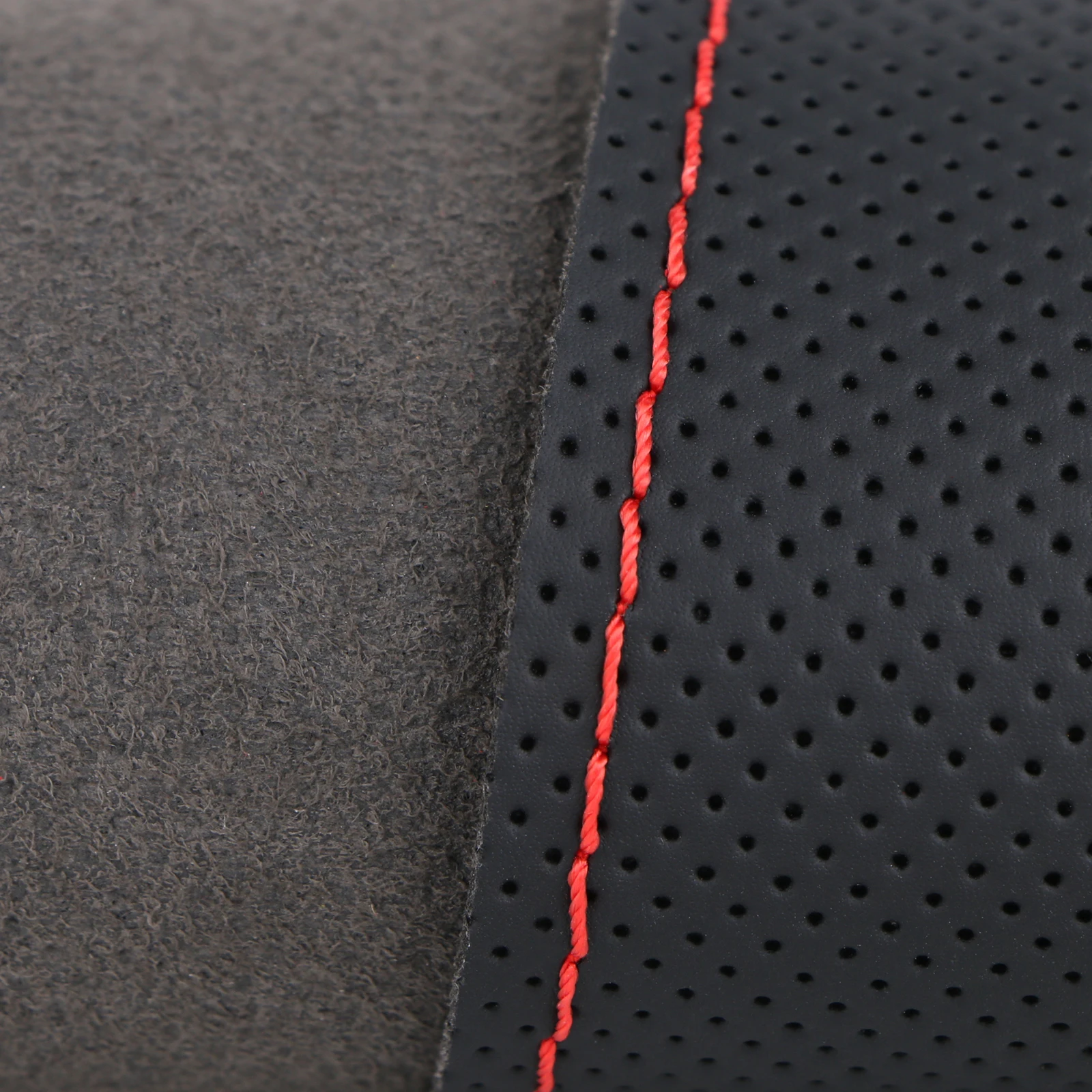 Handmade 37-39cm Car Steering Wheel Cover,Perforated Microfiber Leather, Breathable And Non-Slip Steering Wheel Protector thumbnail 3