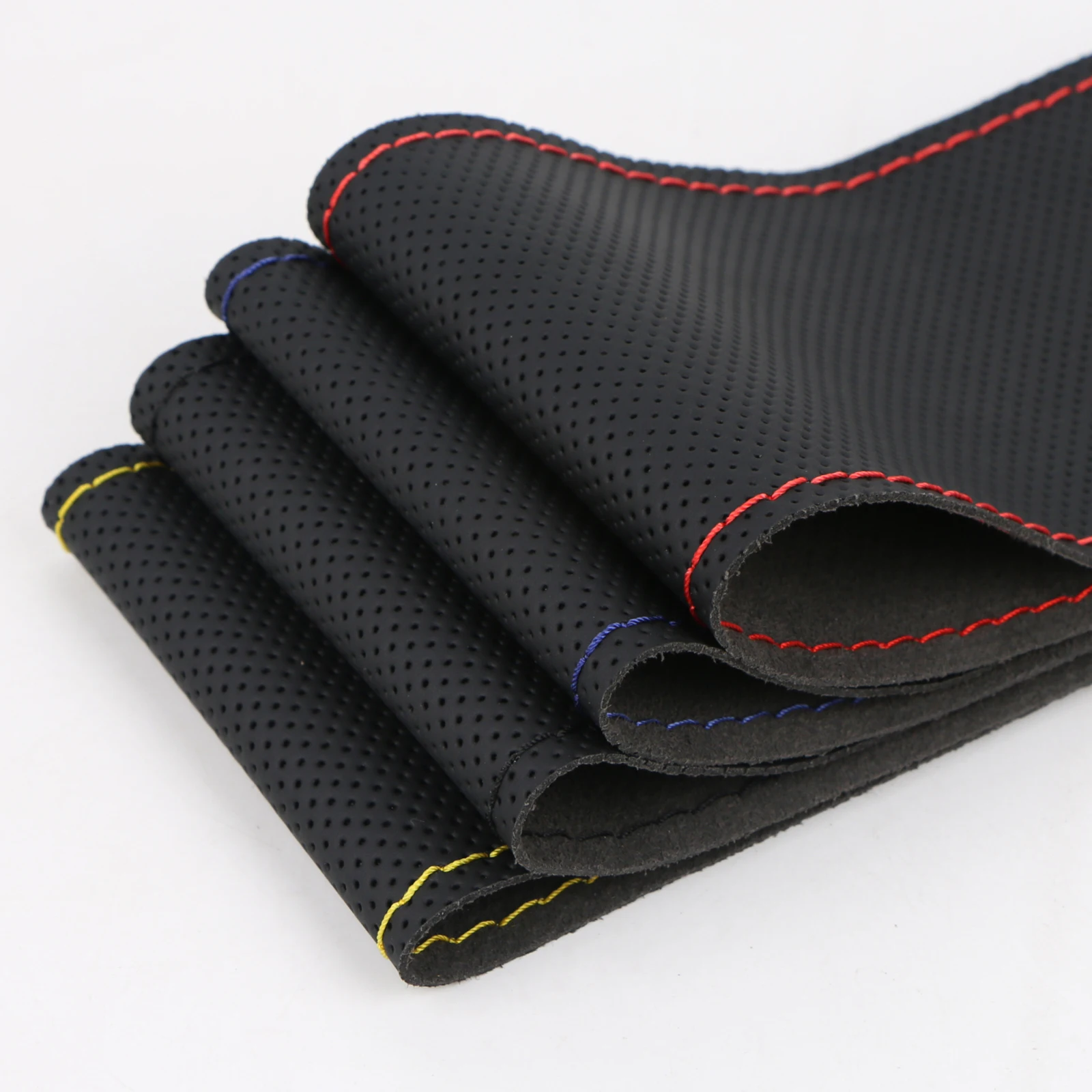 Handmade 37-39cm Car Steering Wheel Cover,Perforated Microfiber Leather, Breathable And Non-Slip Steering Wheel Protector thumbnail 4