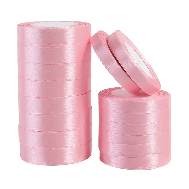 25Yards Pink Silk Satin Ribbons 0.6cm-5cm Partys Christmas Wedding Decorative Craft Supplies DIY Apparel Sewing Supplies thumbnail 5
