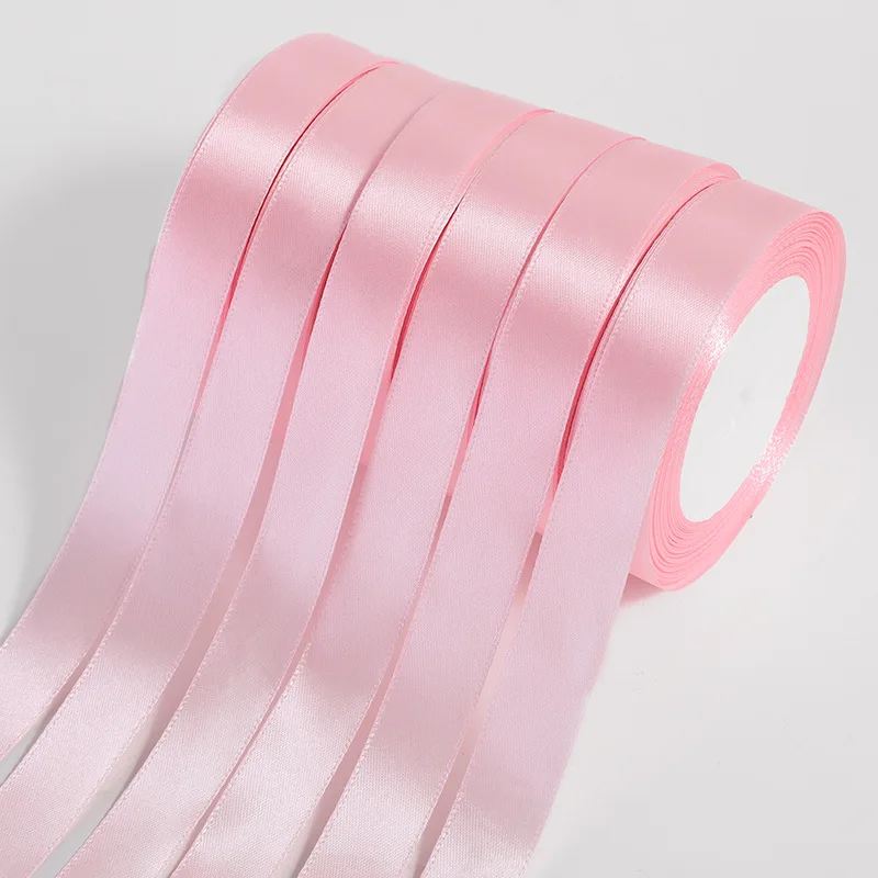 25Yards Pink Silk Satin Ribbons 0.6cm-5cm Partys Christmas Wedding Decorative Craft Supplies DIY Apparel Sewing Supplies thumbnail 3