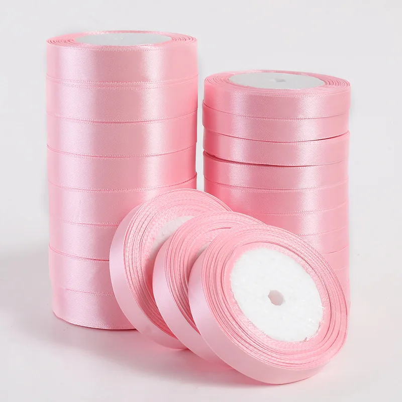 25Yards Pink Silk Satin Ribbons 0.6cm-5cm Partys Christmas Wedding Decorative Craft Supplies DIY Apparel Sewing Supplies thumbnail 4