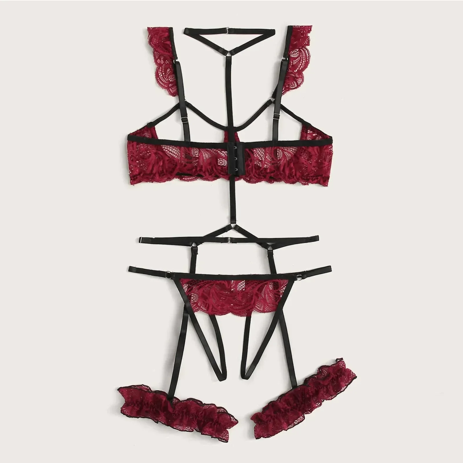Sexy Fashion Lace Lingerie Underwear Sleepwear Steel Ring Pajamas Garter Women Intimates Underwear Bra Panties Set Lingerie thumbnail 3