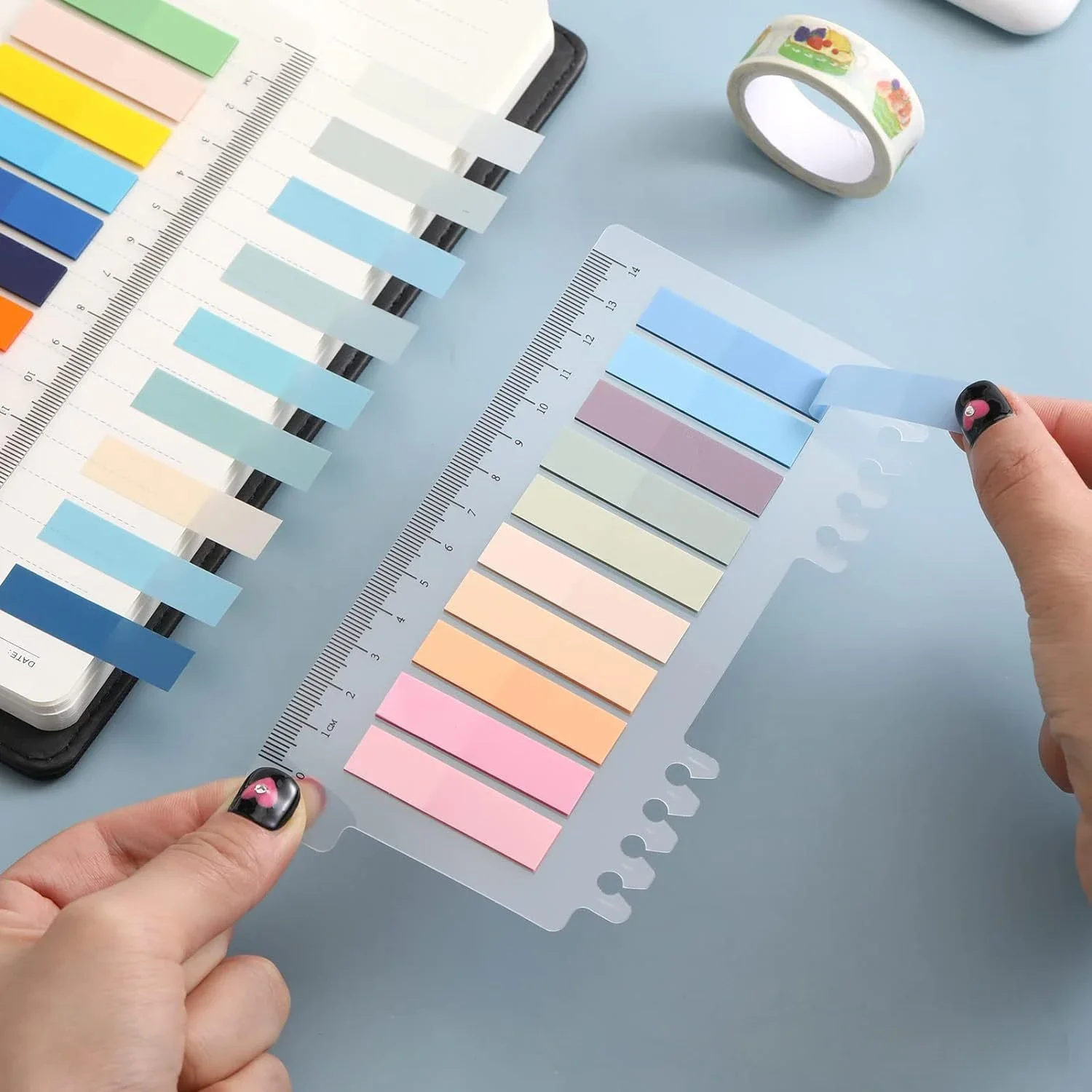 200Sheets Morandi Transparent Index Notes Paper Tabs Sticky for page Marker Planner Stickers Strip Sticky Office School Supplies thumbnail 5