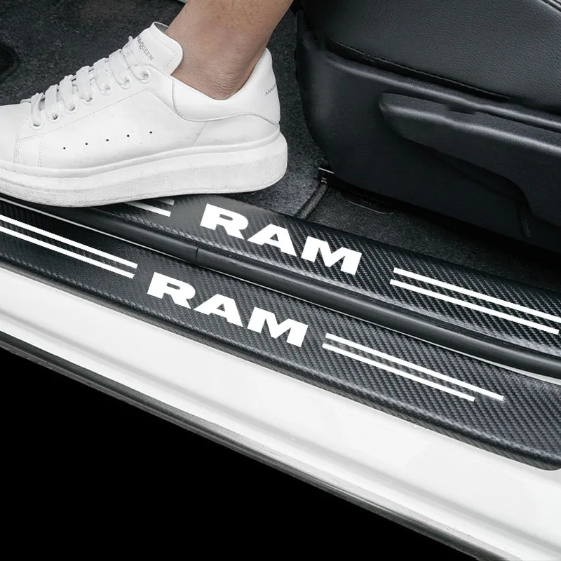 Carbon Fiber Car Trunk Bumper Protective Sticker Car doorsill Protective Sticker Tape Anti Scratch for Dodge RAM Car Accessories