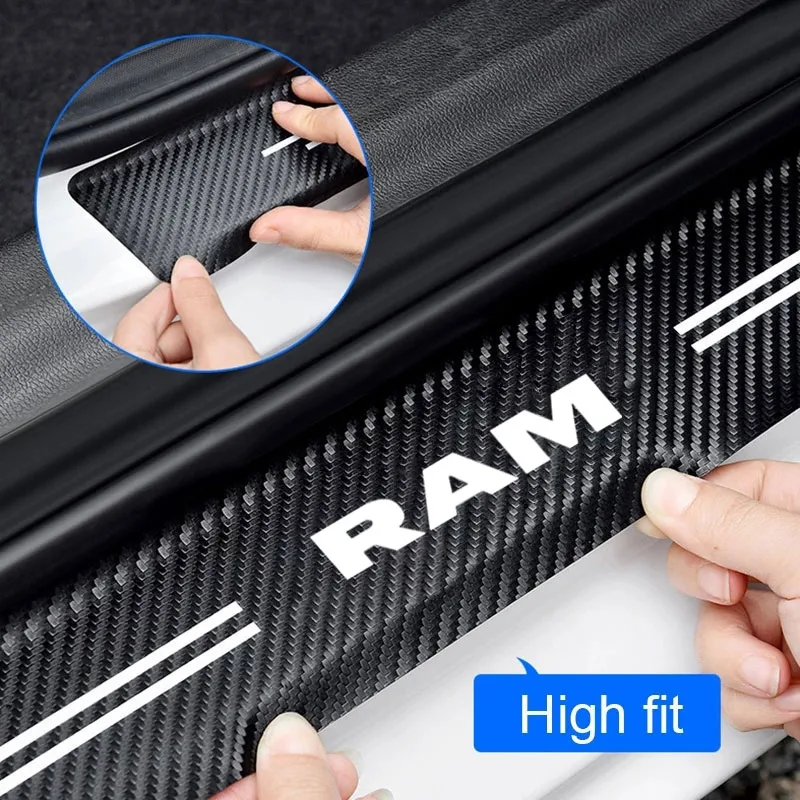 Carbon Fiber Car Trunk Bumper Protective Sticker Car doorsill Protective Sticker Tape Anti Scratch for Dodge RAM Car Accessories thumbnail 4