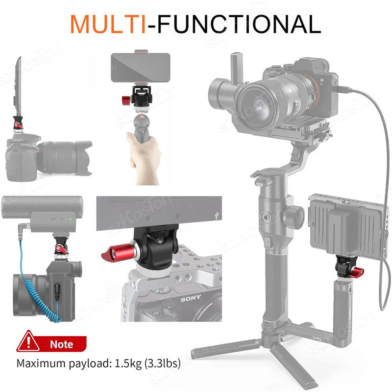 Cold Shoe Monitor Mount Bracket QR Plate Universal Cold Shoe Photography for DSLR Camera Monitor Flash Microphone Fill Light thumbnail 6