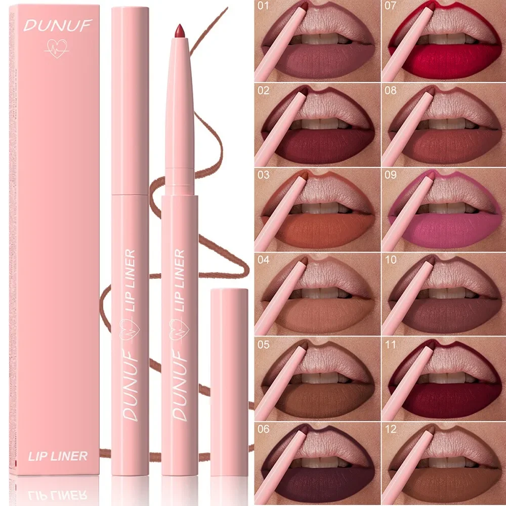 Tapered Nib Lip Liner Pencil Matte Red Brown Plumping Lip Stain Lasting Waterproof Fine Lipstick Slim Lip Outline Contour Makeup thumbnail 2