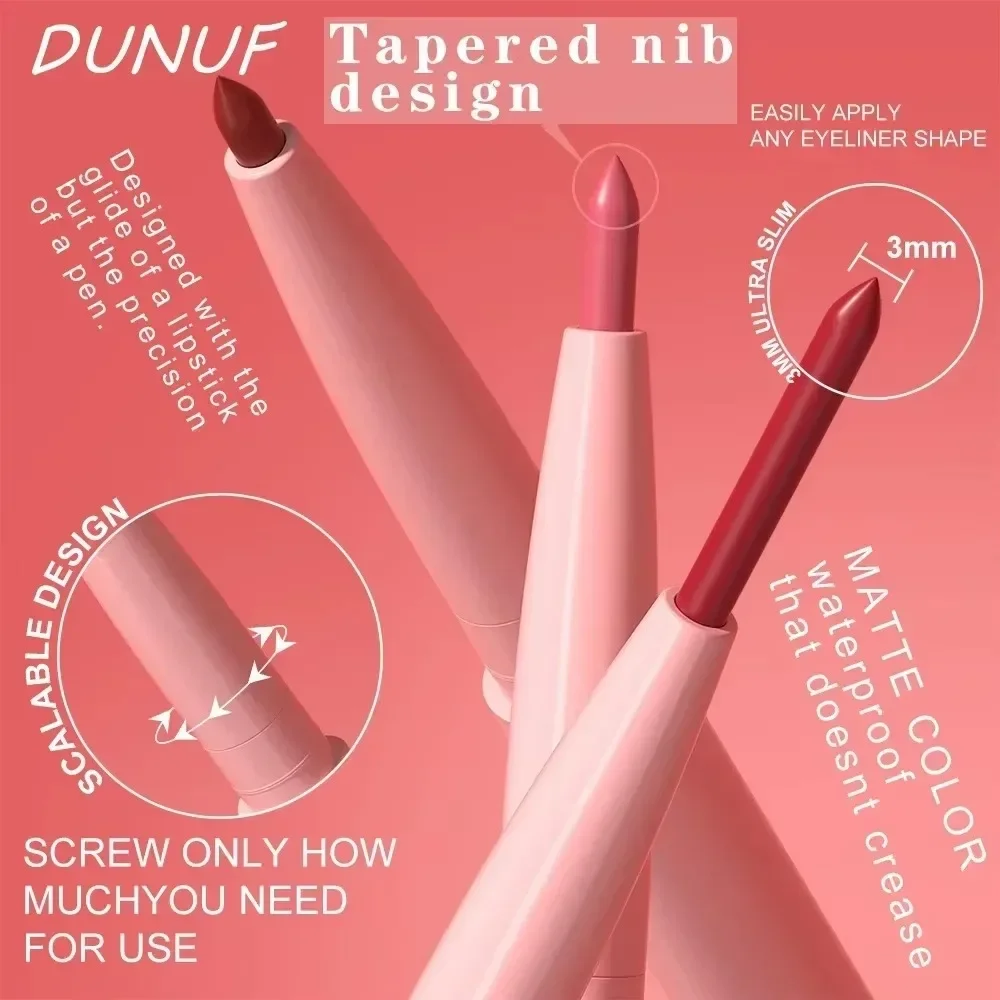 Tapered Nib Lip Liner Pencil Matte Red Brown Plumping Lip Stain Lasting Waterproof Fine Lipstick Slim Lip Outline Contour Makeup thumbnail 5