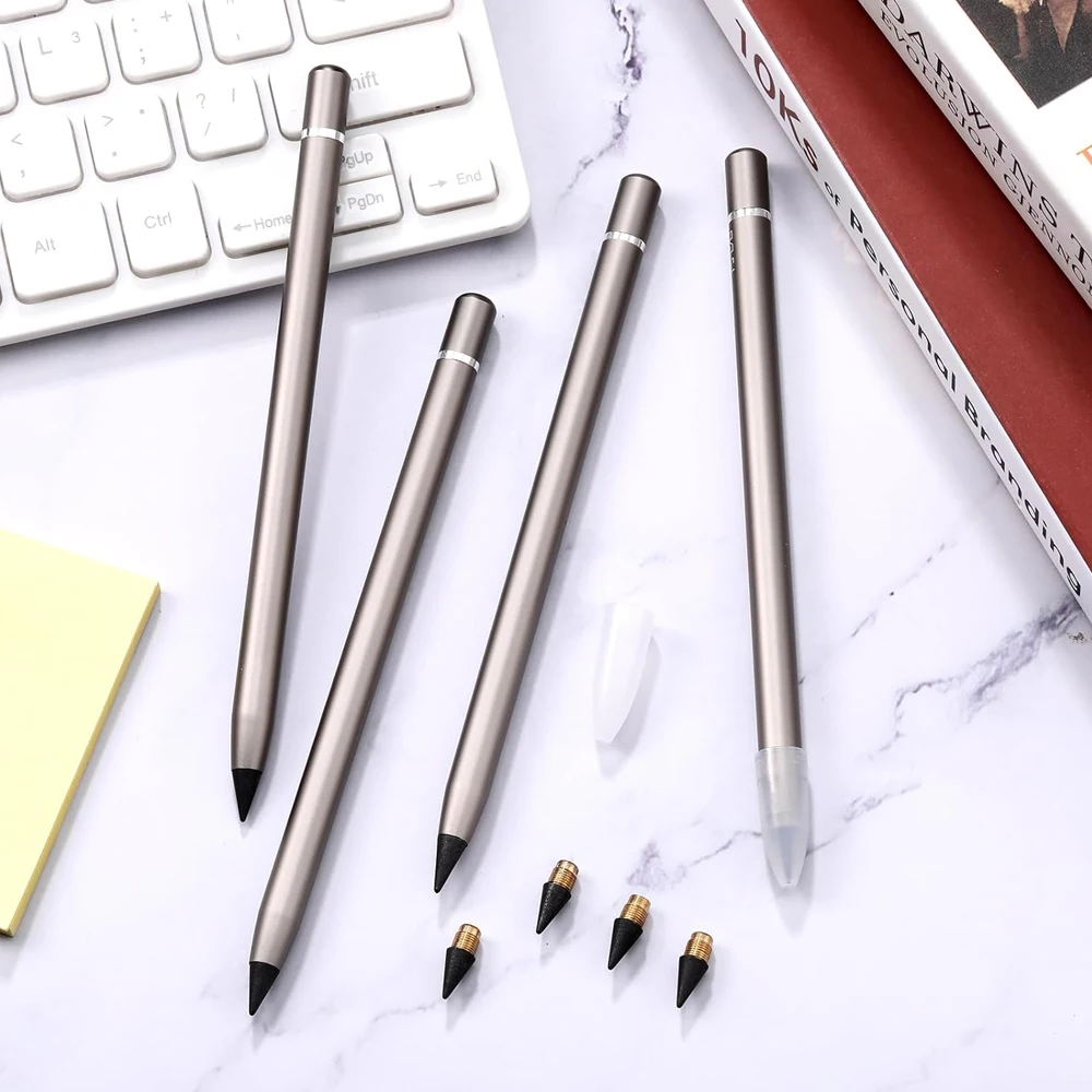 Everlasting Pen Erasable Pencil Metallic Inkless Metal Pen Back to School First Day No Ink Aluminum Pen with Latent Eraser thumbnail 5
