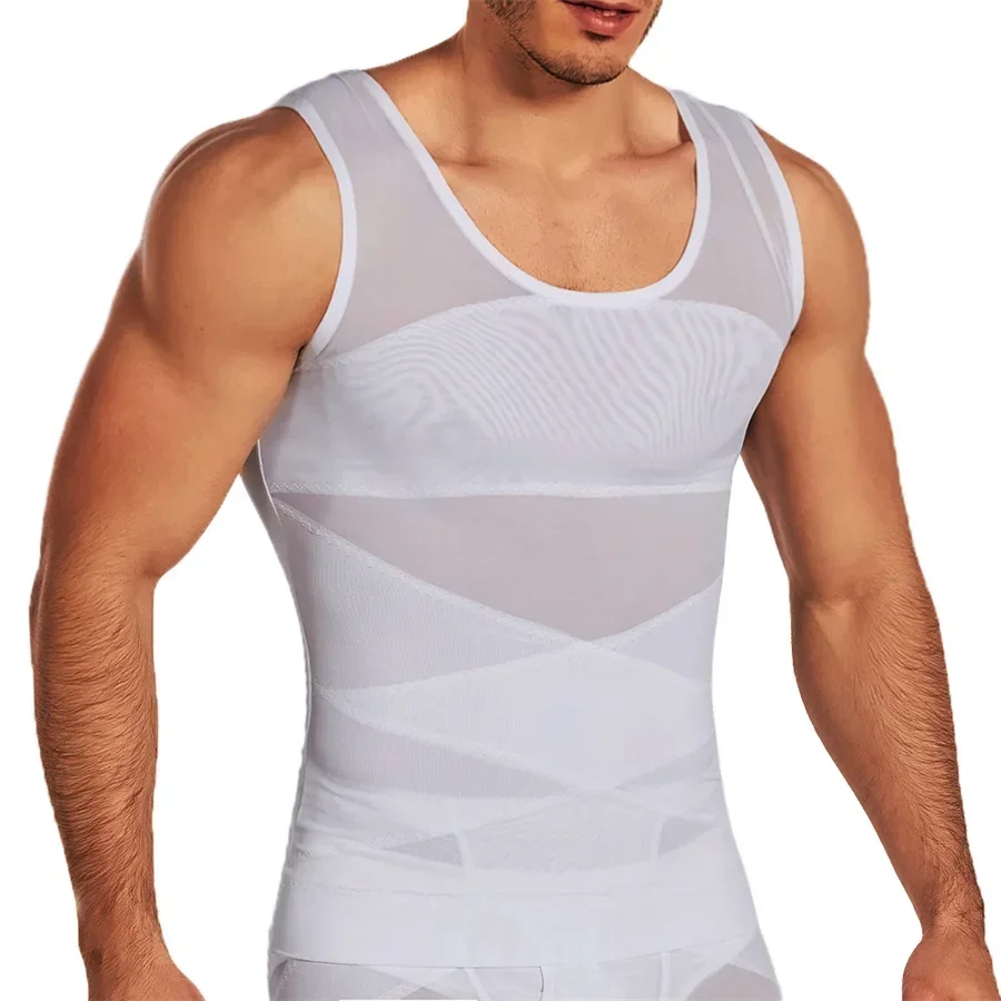 Men Fitness Clothes Compression Sports Vest Tight Base Layer Sleeveless Shirt Mesh Tops Singlet Sweatshirt Sportswear Activewear thumbnail 3