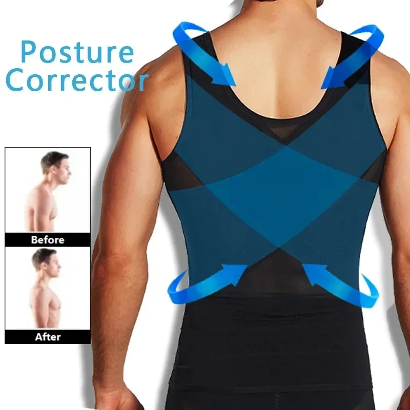 Men Fitness Clothes Compression Sports Vest Tight Base Layer Sleeveless Shirt Mesh Tops Singlet Sweatshirt Sportswear Activewear thumbnail 5