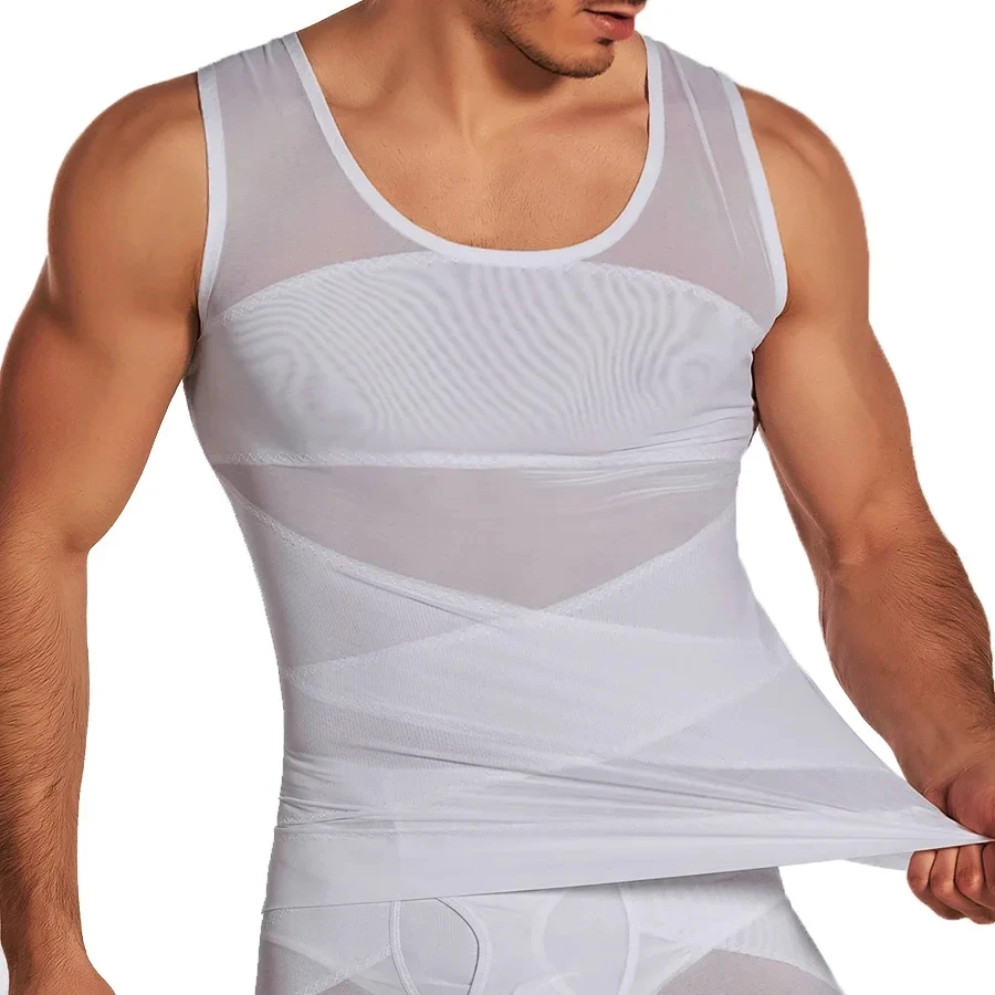 Men Fitness Clothes Compression Sports Vest Tight Base Layer Sleeveless Shirt Mesh Tops Singlet Sweatshirt Sportswear Activewear thumbnail 4